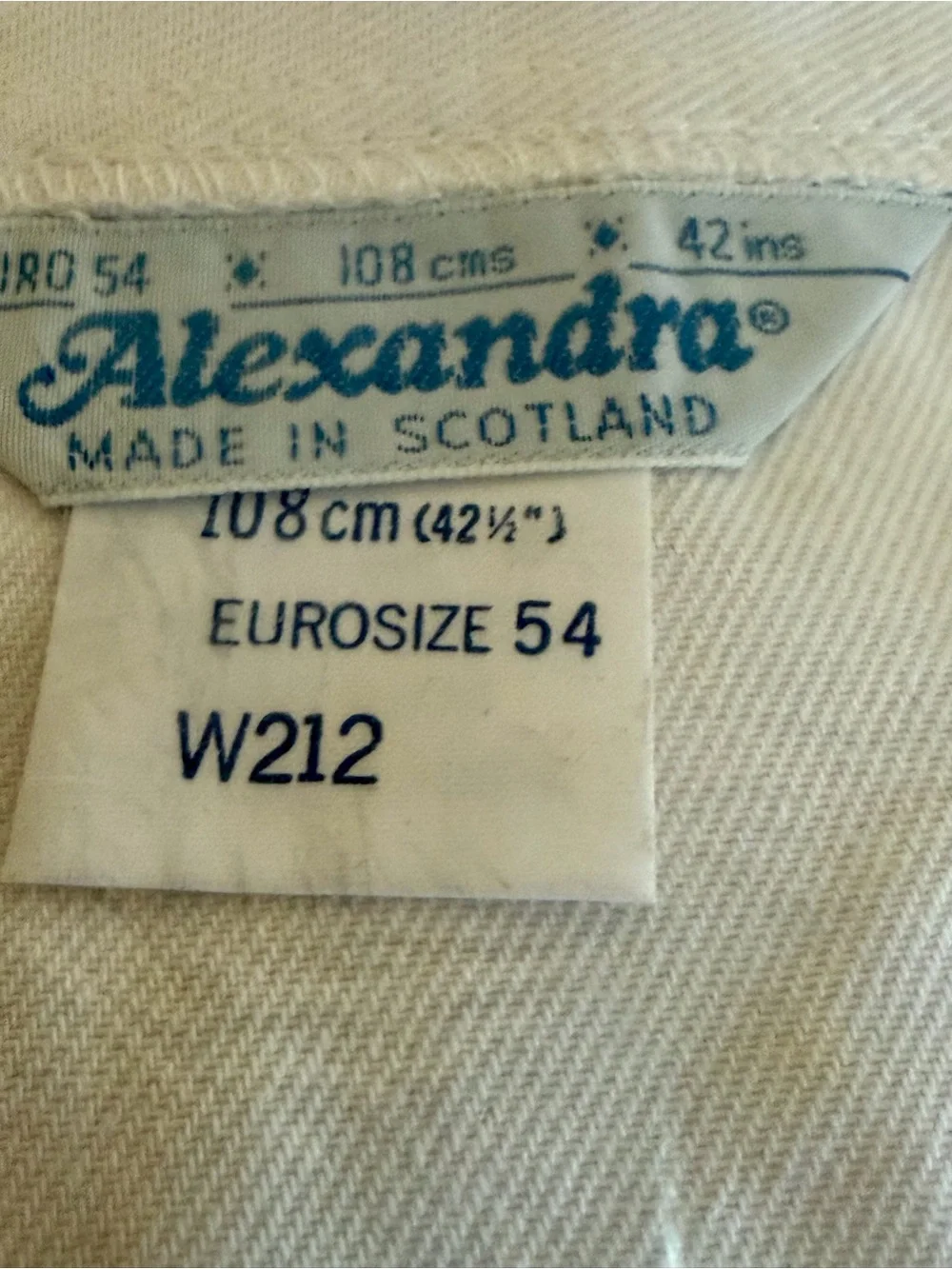 NEW Vintage Alexandra Scotland Chef Coat Jacket White W212 Size 54 42.5” Chest